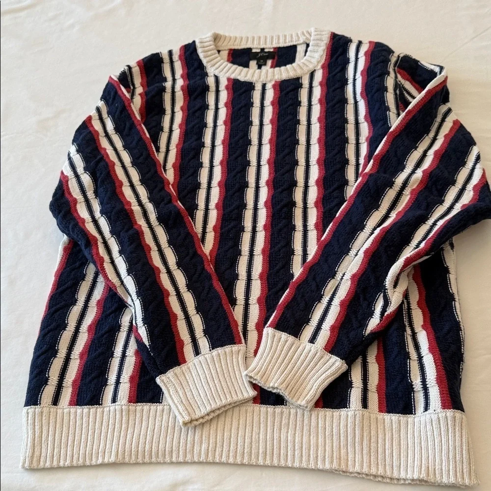 J. Crew Multicolor Striped Crewneck Sweater